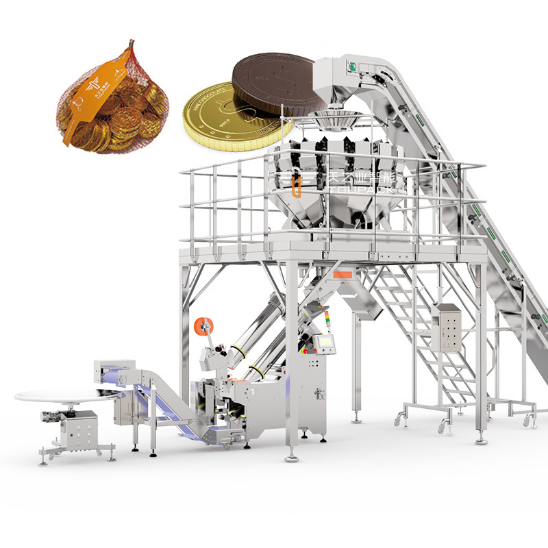 उच्च गति ऊर्ध्वाधर स्वचालित मेश पॉकेट मशीन गाजर सब्जी मेश बैग बेलर नाशपाती स्वचालित नेट पैकिंग मशीन