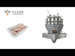 पूरी तरह से स्वचालित जमे हुए चिकन पंख ट्रे पैकिंग लाइन, सटीक TOUPACK पेंच multihea द्वारा तौला